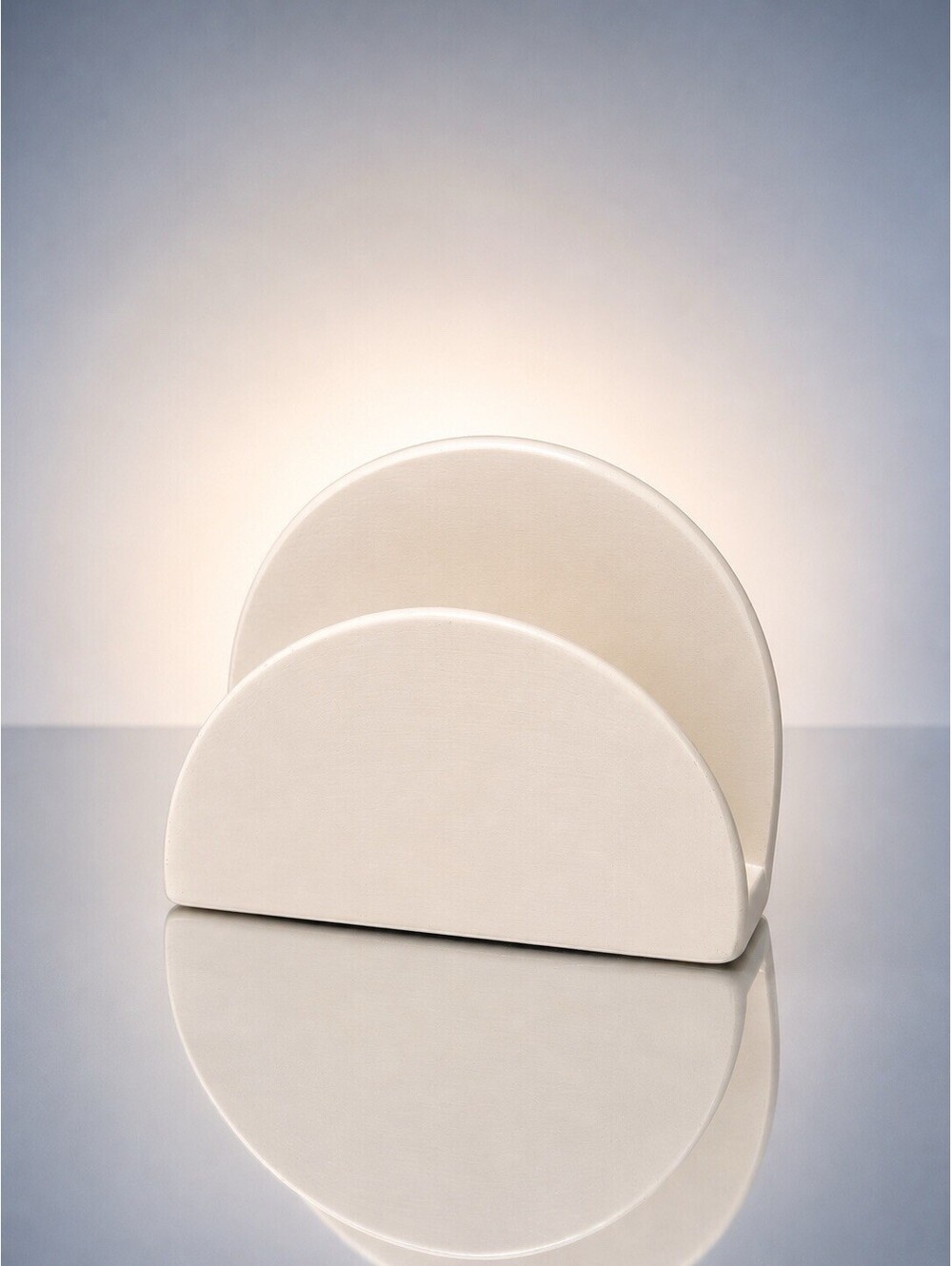 Vintage 1980s White Ceramic Arch Napkin Holder, 6x4”